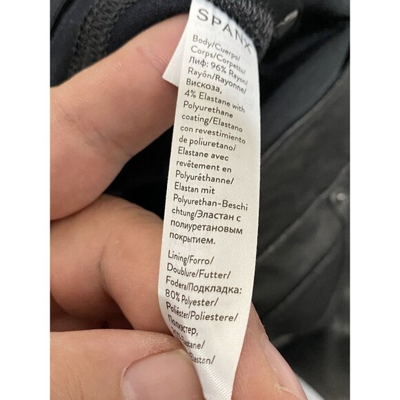 SPANX Black "Leather Like Skinny" Faux Leather Legging Size Small Mob Wife - Picture 8 of 9